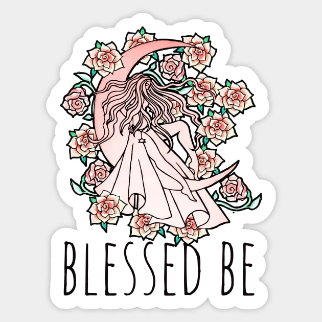 Blessed Be Moon Goddess Sticker by bubbsnugg